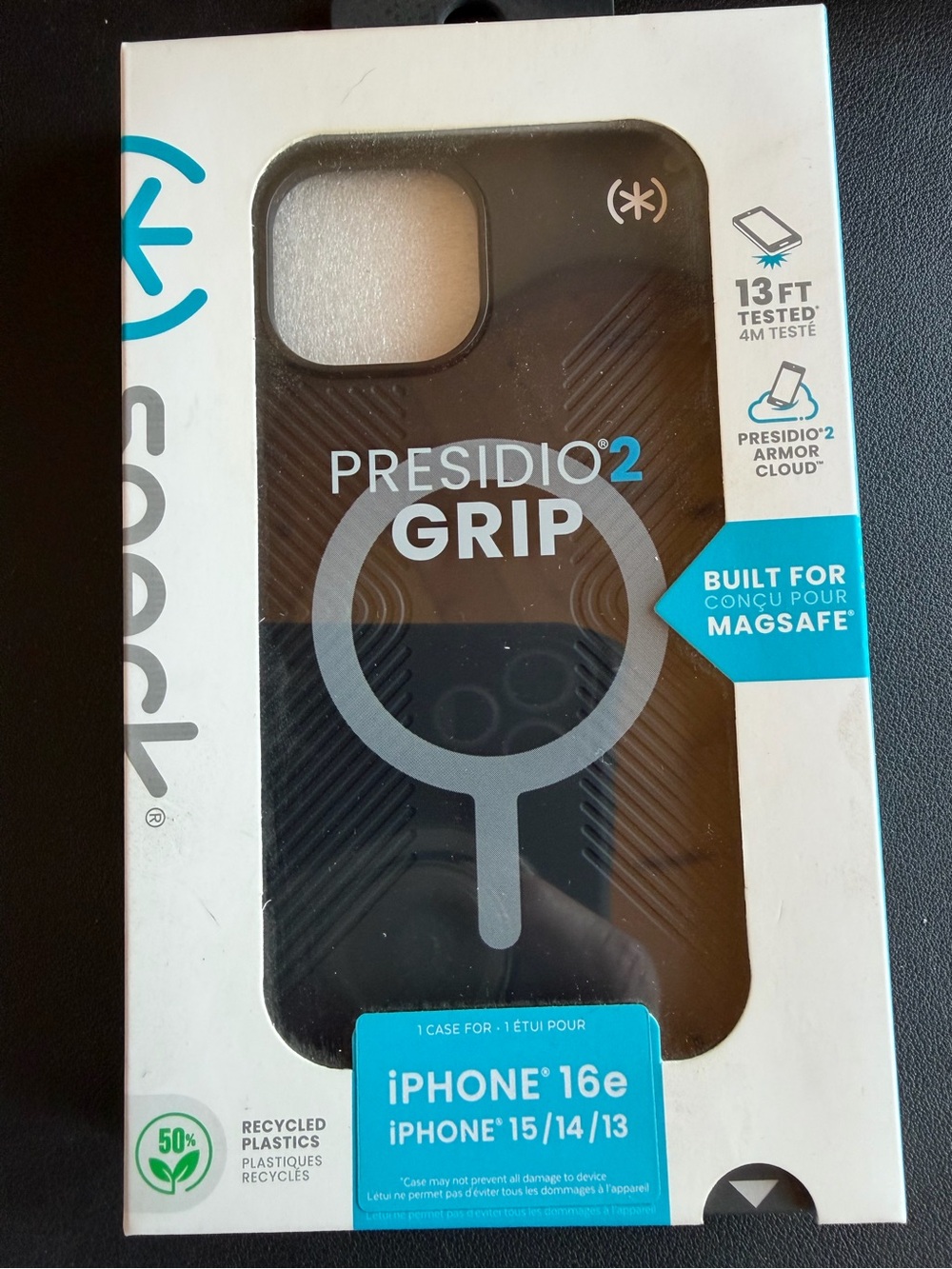 speck Presidio2 Grip MagSafe Case for iPhone 16e - Black